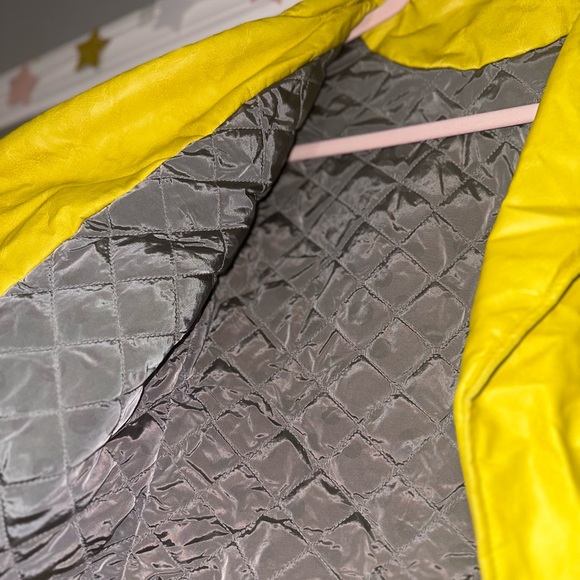 Yellow/gold leather jacket with quilted lining size S - Picture 5 of 5